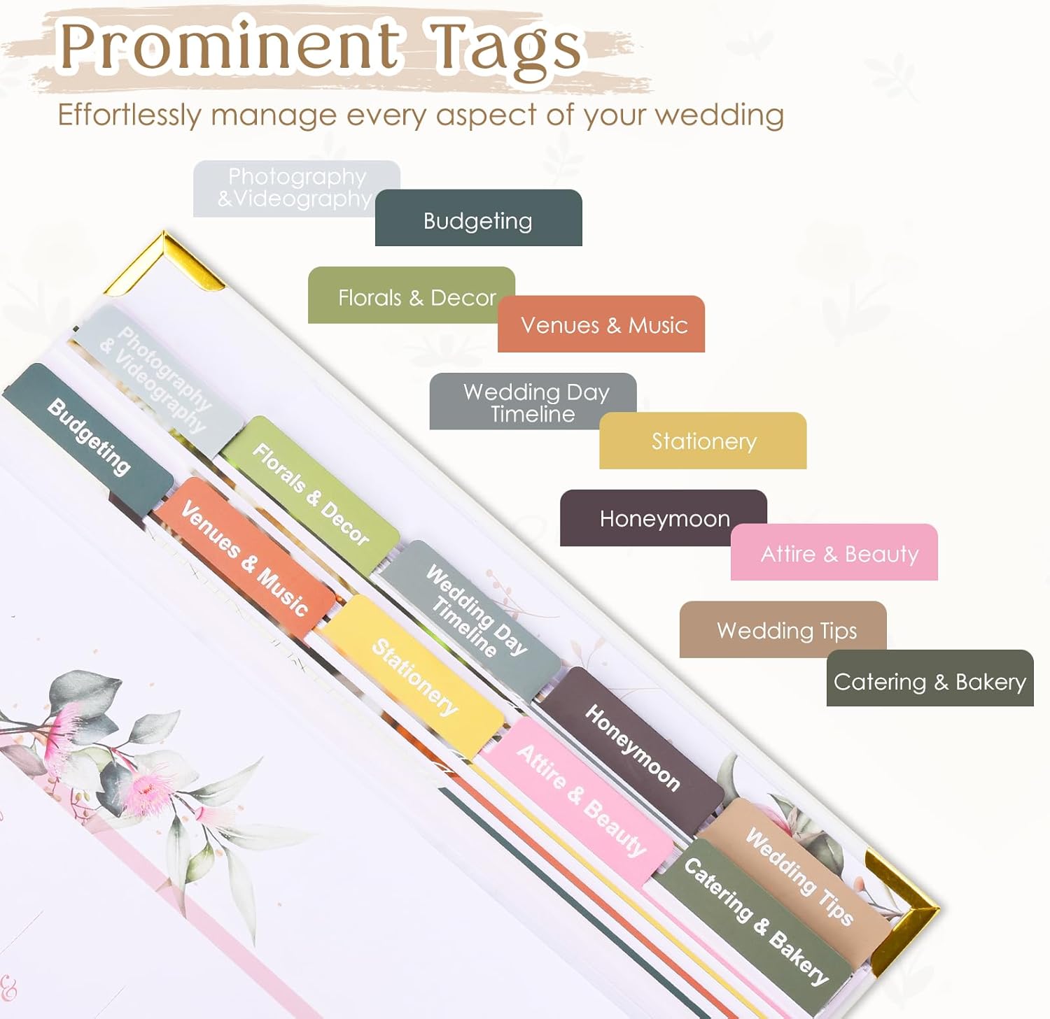 Wedding Planner Book and Organizer-196 Pages Bridal Wedding Planning Book with Sticker Checklists and Calendars for Bride To Be, Unique Engagement Gif 3