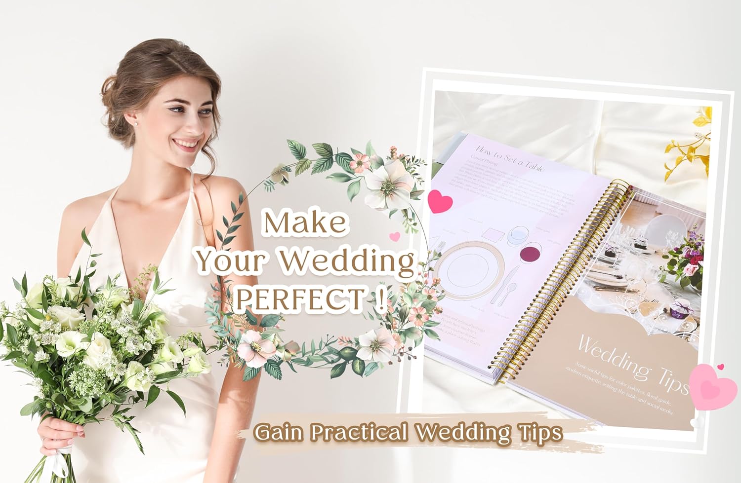 Wedding Planner Book and Organizer-196 Pages Bridal Wedding Planning Book with Sticker Checklists and Calendars for Bride To Be, Unique Engagement Gif 4