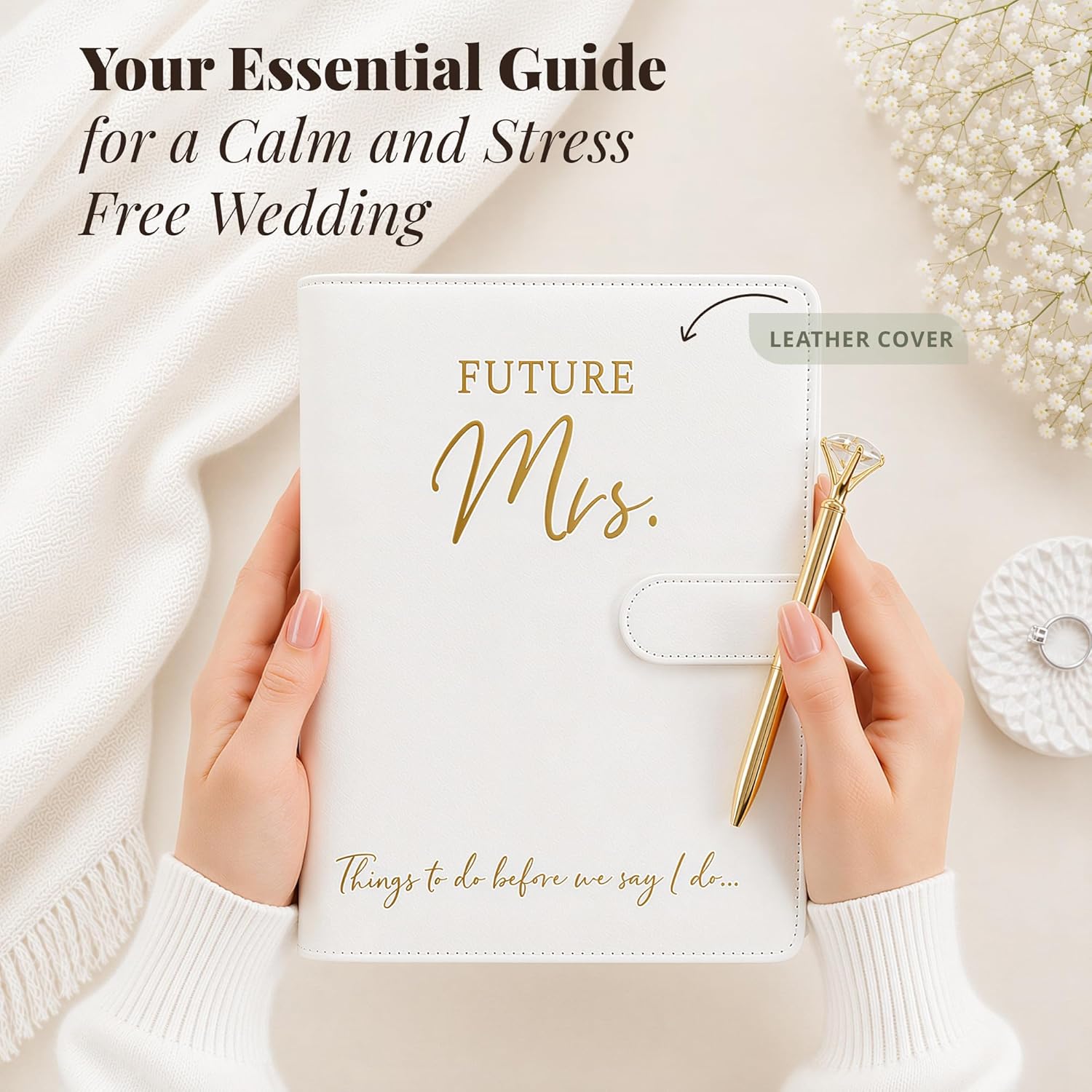 Wedding Planner Book and Organizer - Faux Leather 'Future Mrs' Wedding Planning Book and Organizer I Wedding Binder with Pen & Bookmark. Includes Brid 2