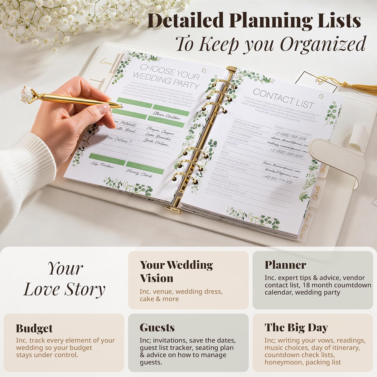 Wedding Planner Book and Organizer - Faux Leather 'Future Mrs' Wedding Planning Book and Organizer I Wedding Binder with Pen & Bookmark. Includes Brid 4