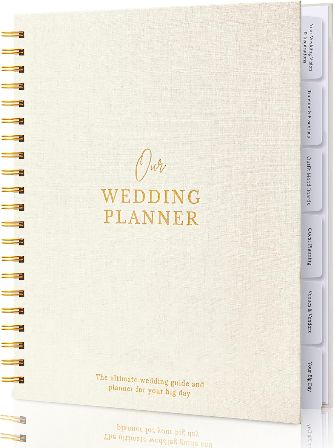 Timeless Premium Linen Wedding Planner Book and Organizer  Wedding Planning Book, Comprehensive Keepsake & Countdown Binder, Perfect Engagement Gift f