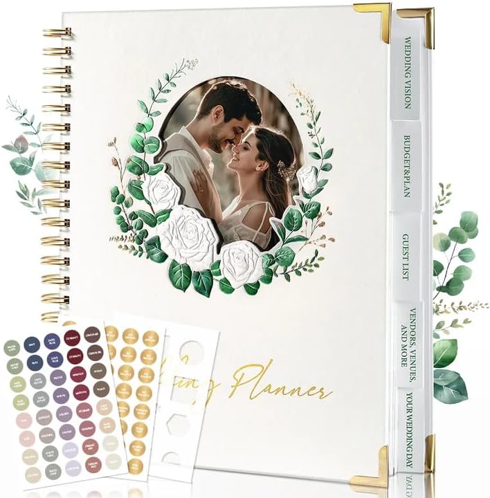molekaus Wedding Planner Book And OrganizerWedding Planner For Bride With Interchangeable Photo Cover & Embossed Design  Wedding Planner Bride to be G