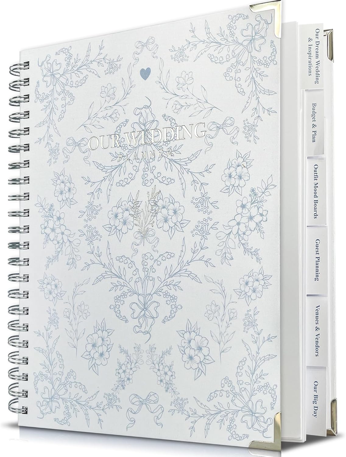 LADY&HOME Wedding Planner Book and Organizer - Wedding Planning Book for Bride,Linen Binder with Countdown Calendars & Checklists - Perfect Engagement