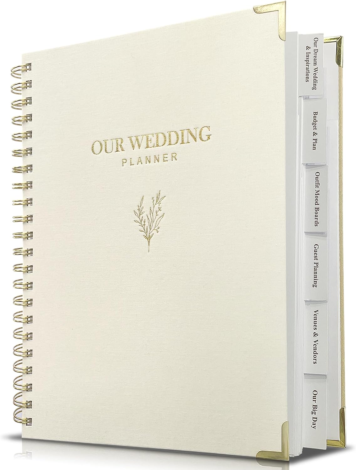 Wedding Planner Book and Organizer for Bride - Elegant Linen Cover Wedding Planning Binder with Checklists,Pockets & Calendars,Perfect Engagement Gift