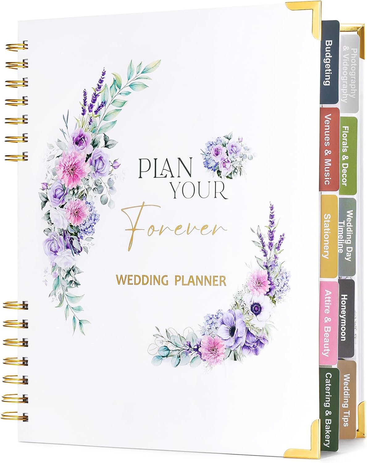 Wedding Planner Book and Organizer for Bride - 184 Pages Wedding Planning Book with Guest Lists, Checklists, Calendars and Pockets, Engagement Gift fo