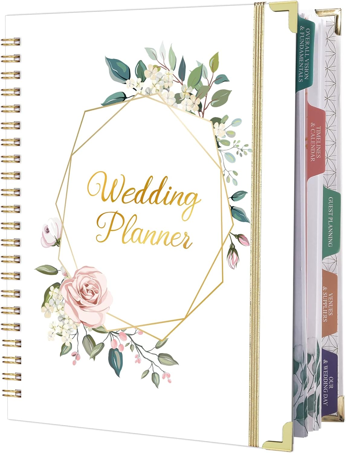 Wedding Planner & Organizer - Wedding Planner Book and Organizer for the Bride, Wedding Planning Book with 5 Tabbed Sections, 9" x 11.9", Hardcover wi