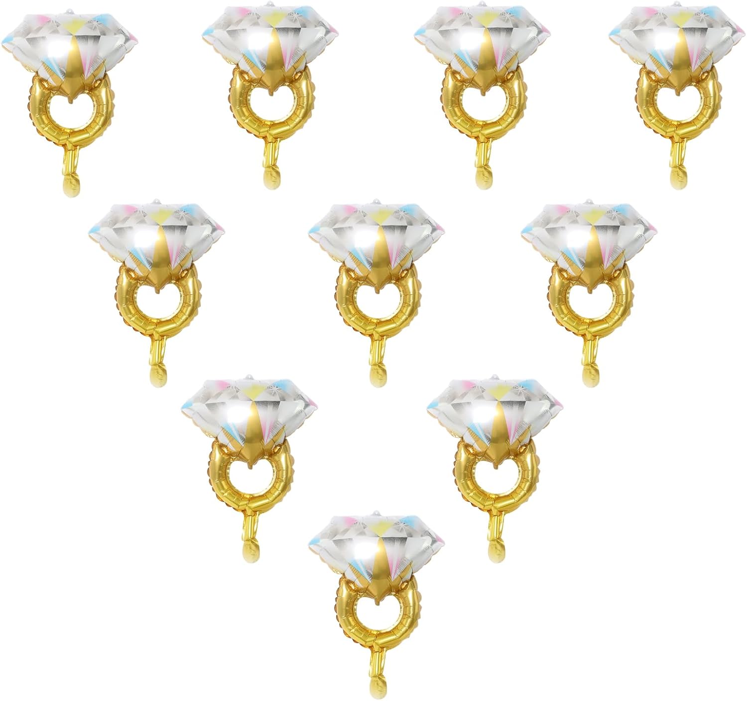 10Pcs Mini Diamond Ring Balloons for Engagement and Anniversary Wedding Party Supplies