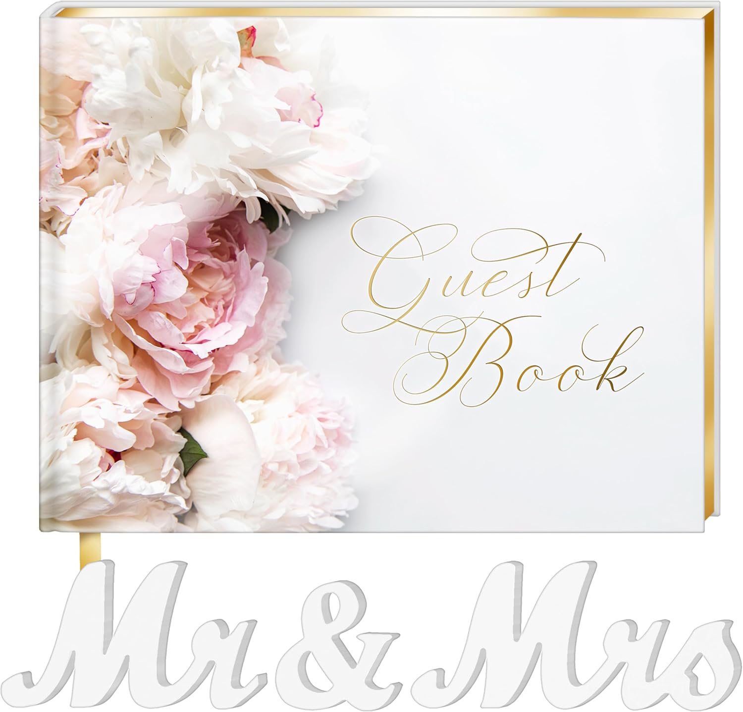 Wedding Guestbook 128 Pages, Guestbook Hardcover, with Additional Letters Mr & Mrs. Guestbooks, Guestbook for Wedding, Guestbook for Wedding, Receptio