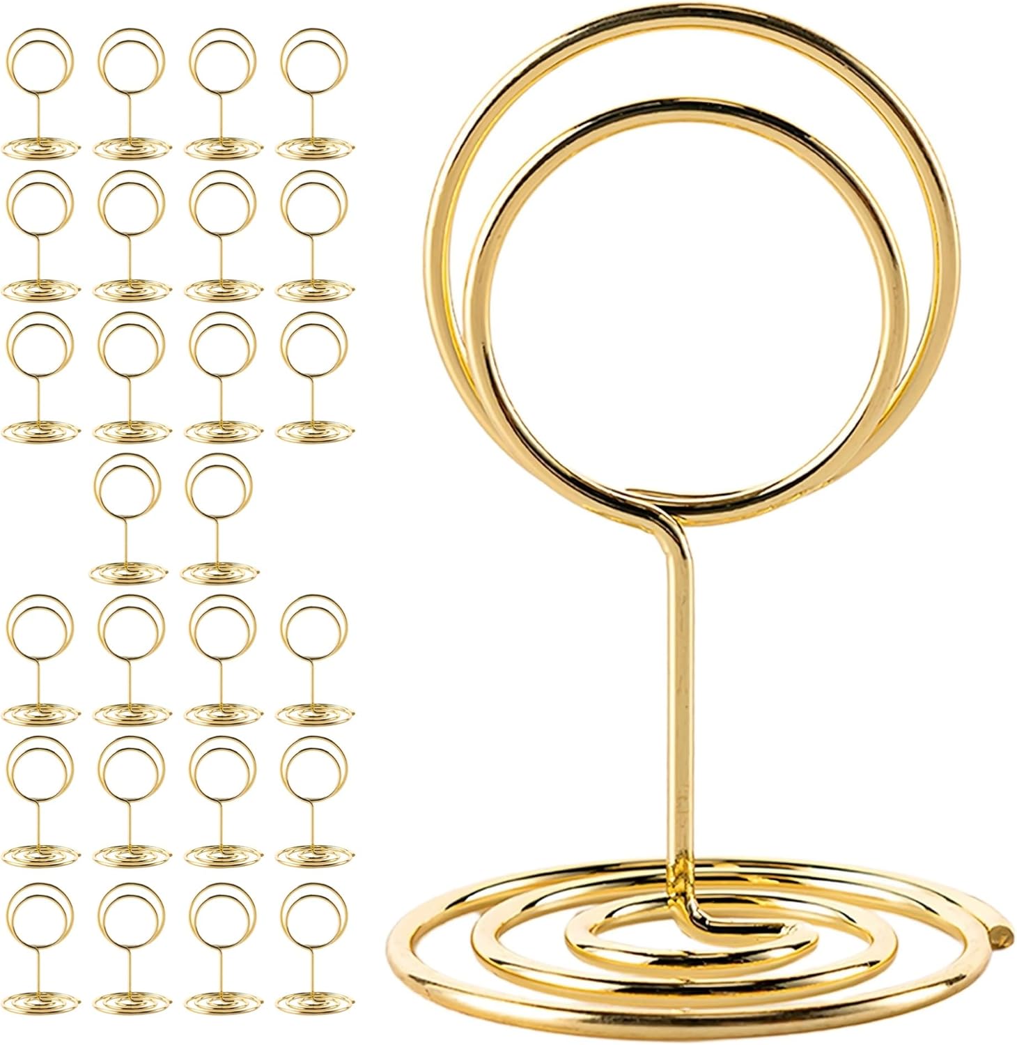 warmtree 26 Pieces Gold Table Number Holders - Place Card Holders & Table Number Stands for Wedding Decor, Centerpieces for Tables, Multi-Use Card Hol