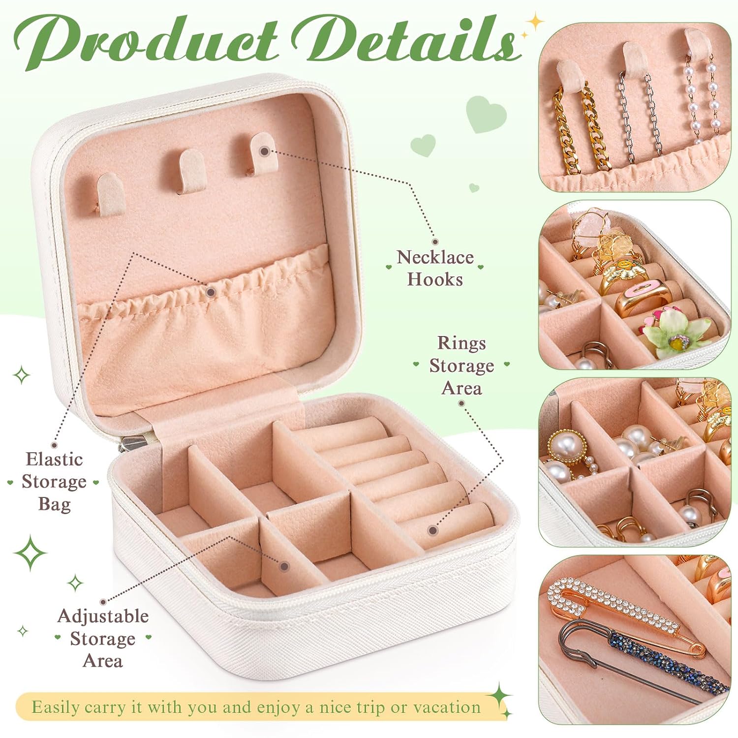 Hotop 24 Pcs Bridesmaid Proposal Gifts Set, 6 Mini Jewelry Box, 6 Satin Bridesmaid Scrunchies, 6 Bachelorette Sunglasses, 6 Square Hair Clips for Brid 3