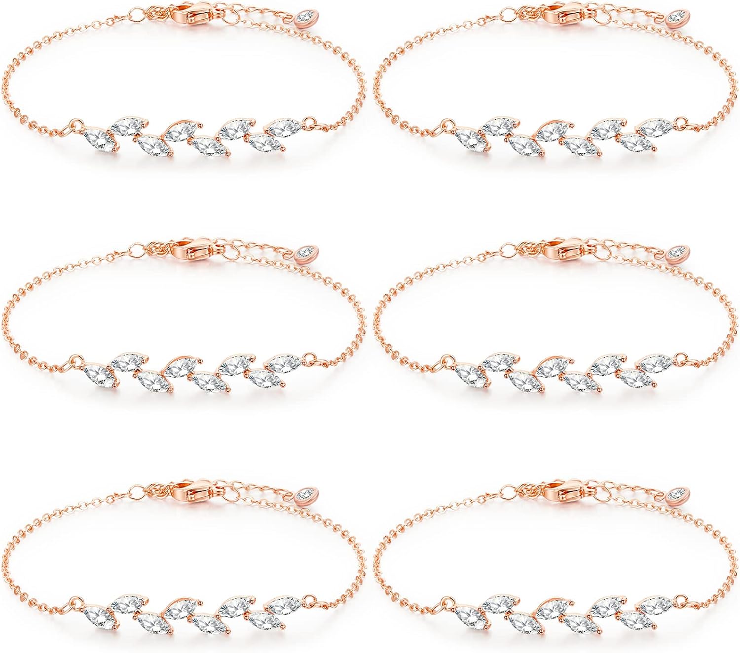 6 Pcs Bridesmaid Bracelets Jewelry Bridesmaid Gifts Adjustable Bracelets for Wedding Day Bridal Party Favor