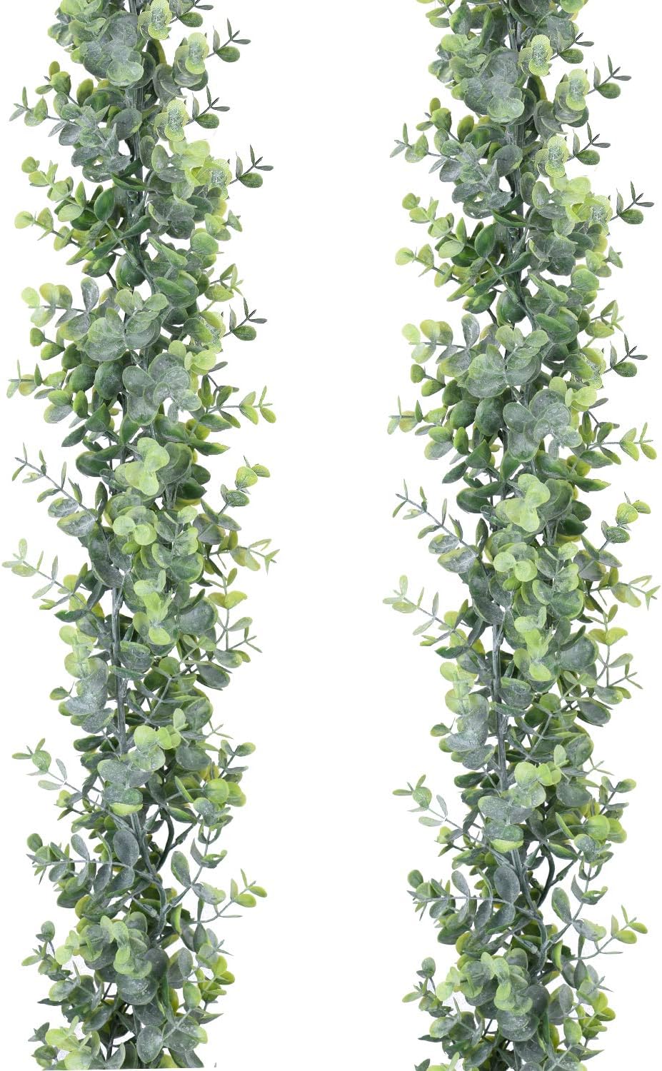 DearHouse Faux Eucalyptus Garland Plant, 2 Pack Artificial Vines Hanging Eucalyptus Leaves Greenery Garland for Wedding Backdrop Arch Wall Decor, 6 Fe