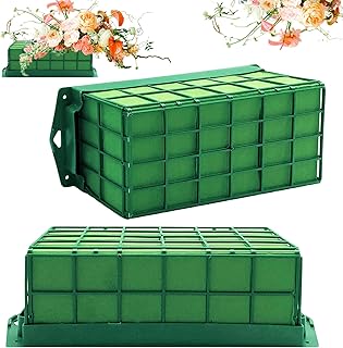 2 Pieces Floral Foam Cage, Flower Arrangements Supplies With Rectangle Holder, Bricks for Fresh Flower Wedding Holiday Decorations