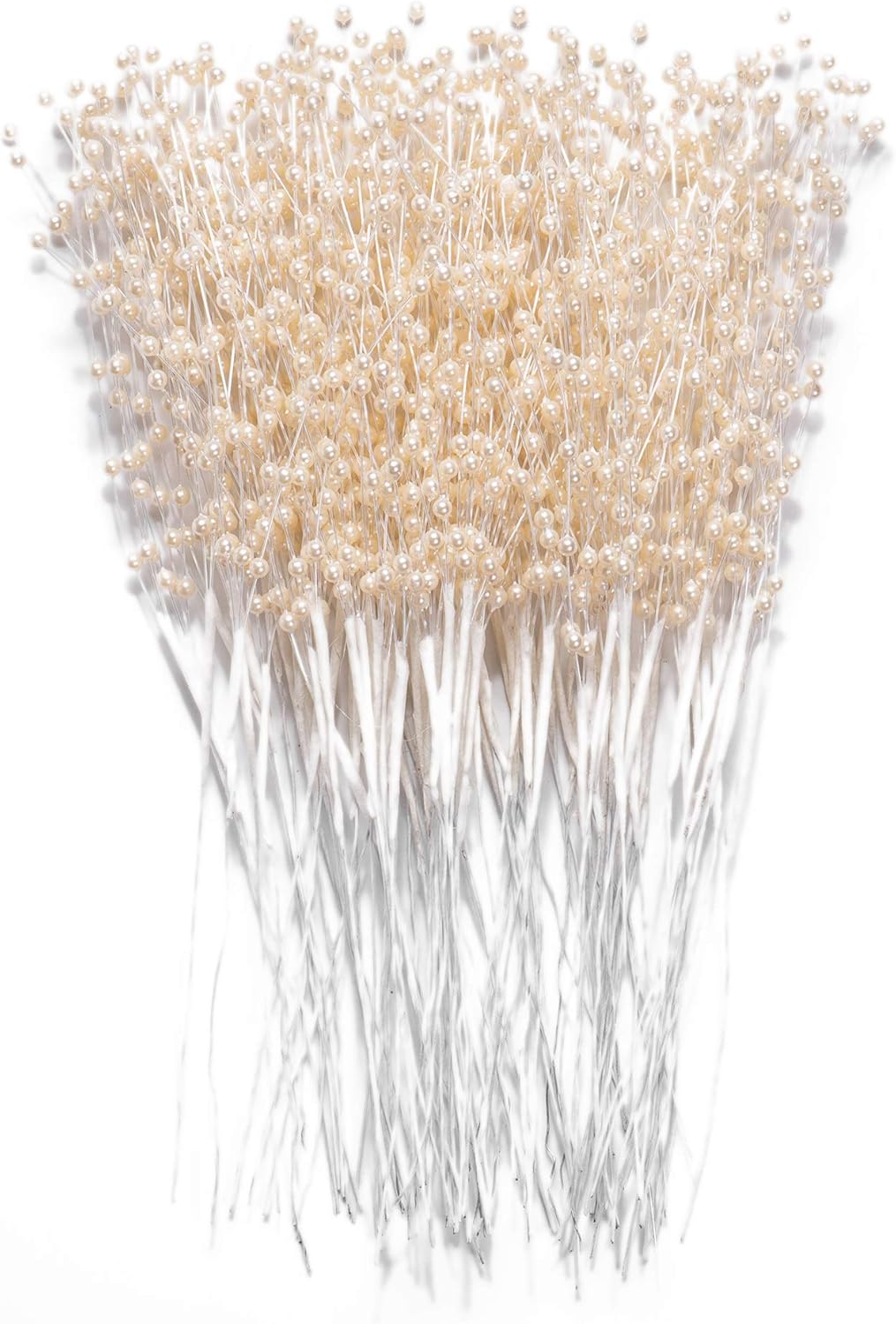 60 Pieces Pearl Stick Stems Bouquets, 4mm Bead String Garland Beaded Spray Filler Floral Arrangements Tree Picks Wedding Party Decoration, Mother's Da